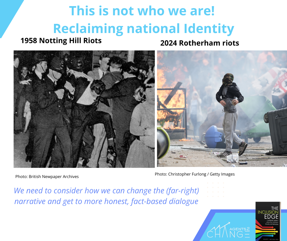 Two riot pictures spaced 65 years apart